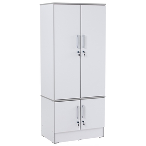 Armoire compacte à quatre portes avec serrure de sécurité, prix de gros, idéale pour appartements locatifs et dortoirs du personnel - Product Image 1