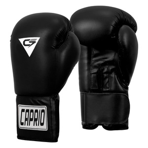 Gants de boxe en cuir de vachette, rembourrés à 4 couches, avec sangle de poignet réglable et fermeture auto-agrippante, légers, respirants, à dos plat - Product Image 1