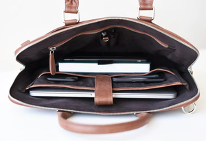 Maletín de Cuero Genuino ADIMANI, Diseño de Moda, Maletín de Cuero Vacuno de Primera Calidad, Maletín Moderno para Portátil, Bolsa Ejecutiva de Oficina - Product Image 2