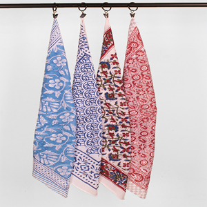 High Quality Cotton Block Print Bandana 21X21 Inches OEM Custom Pattern Factory Manufacturer and Supplier - Product Image 1