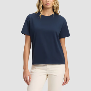 เสื้อยืดแขนสั้นคอวีสีดำสำหรับผู้หญิง ผ้าฝ้ายเจอร์ซีย์ 100% สวมใส่สบาย สีพื้น ระบายอากาศได้ดี ทรงปกติ ใส่ได้ทุกฤดู เป็นมิตรต่อสิ่งแวดล้อม - Product Image 2
