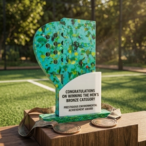 Plaque de trophée de padel personnalisée avec lettres gravées au laser et imprimées UV, en plastique recyclé écologique, pour événements sportifs - Product Image 5