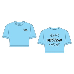 Camiseta corta holgada de cuello redondo Sexy para mujer, camiseta de moda con bolsillo para mujer, camisetas de algodón orgánico 100% de manga corta para mujer - Product Image 1