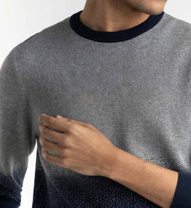 Suéter de punto holgado para hombre, de cuello redondo, con colores contrastantes, moderno y de alta calidad, al por mayor. - Product Image 6