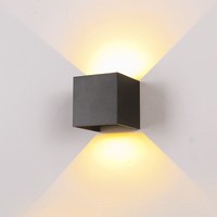 Applique murale LED cubique réglable IP65 étanche pour intérieur et extérieur, conforme aux normes européennes, en aluminium, éclairage LED haut et bas pour salon et chambre