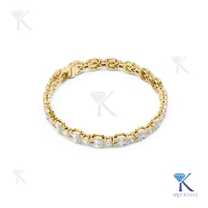 Elegant Marquise Petal Diamond Tennis Bracelet 14K <b>Solid</b> <b>Gold</b> Fine Luxury Unisex Bridal Jewelry Party Gift - Product Image 5