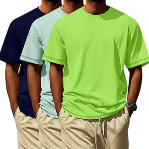 T-shirt vierge uni 100 % coton, grande taille, personnalisable, séchage rapide, respirant, haute qualité, en gros, en stock, pas cher - Product Image 3