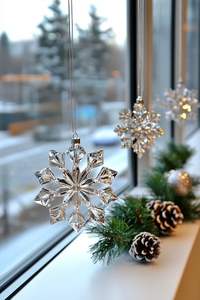 Adorno Navideño de Cristal con Forma de Copo de Nieve, Decoración Colgante de Lujo para Árbol de Navidad, Decoración para Fiestas de Invierno y Hogar - Product Image 3