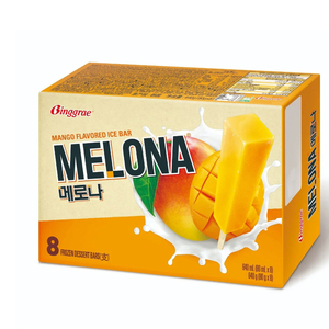 Lot de 8 barres glacées Melona Mango, saveur crémeuse, qualité supérieure, 8 x 2,7 fl oz, crème glacée coréenne - Product Image 4