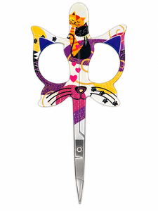 Ciseaux à broder à lame en acier inoxydable, manche en caoutchouc, motif chat coloré, pointe fine pour le point de croix, la broderie et les loisirs créatifs - Product Image 6