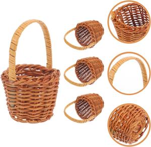 Mini paniers-cadeaux en bois tissés à la main avec poignée, paniers de pique-nique décoratifs pour bonbons, chocolats et cadeaux, mariage et fête, miniature - Product Image 2