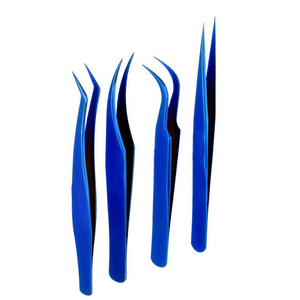 Pince à épiler en plastique bleu, pointe fine et lisse, outil de beauté pour extensions de cils, mise en forme des sourcils et soin des sourcils, outil pour les poils du visage - Product Image 6
