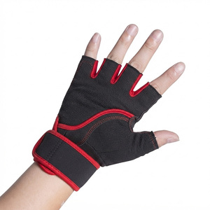 Custom Brand Name Boxing Gloves Gel Padded <b>PVC</b>/PC/Leather Breathable Protective Durable Half Finger Red <b>Trim</b> Eco-Friendly Gym - Product Image 4