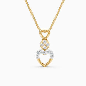 Colgante de Barra Geométrica con Diamante Cultivado en Laboratorio de 0.255 Ct en Oro Amarillo, Blanco y Rosa de 9K, Joyería Moderna para Fiestas - Product Image 3