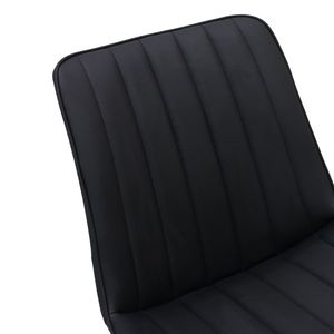 Set di 6 Sedie da Pranzo Senza Braccioli in Pelle PU Nera con Motivo a Onde e Gambe in Metallo per Cucina, Ristorante, Soggiorno - Product Image 6