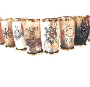 Verre à shot en corne de Viking, fait main, poli, écologique, décoration de fête - Product Image 3