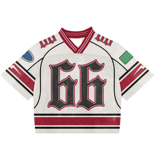 Maillot de football américain Brady Sportswear unisexe à col en V, manches courtes, en maille respirante, polyester, évacuation de l'humidité, personnalisable pour équipe - Product Image 4