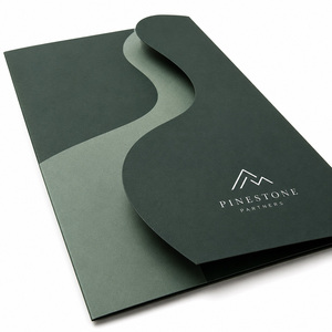 Customize Size Scratchproof Lamination Embossed Debossed Business Card Slot <b>Paper</b> File Document Presentation Folder - Product Image 1