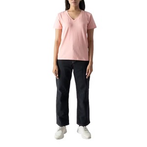 Camiseta de Manga Corta para Mujer con Logotipo Personalizado, 100% Algodón/Fibra de Bambú, Transpirable, Cuello en V, Tallas Grandes, Color y Talla Personalizables para Verano - Product Image 5