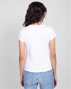 Camiseta de verano para mujer, manga corta, corte ajustado, top corto para adolescentes y mujeres, de alta calidad, estilo básico pero con un aspecto elegante. - Product Image 3