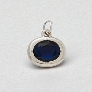 Composant de pendentif breloque en argent sterling 925, ovale, saphir et quartz, serti clos, fait main, pour la fabrication de bijoux en pierres précieuses, vente en gros - Product Image 1