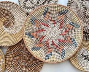 Decorative Seagrass Bohemian Round <b>Wall</b> Hanging Abstract Pattern Washable Living Room Home Decor - Product Image 6