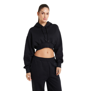 Sudaderas Cortas con Logotipo Personalizado para Mujer, Venta al por Mayor, OEM, Sudadera Corta de Forro Polar Grueso, Precio de Fábrica, Sudadera Corta con Estampado Personalizado para Mujer - Product Image 5