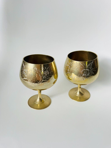 Juego de 2 Copas de Vino Grabadas en Latón Estilo Vintage, Copas Decorativas para Aniversario, Inauguración de Casa y Regalos Corporativos - Product Image 5