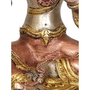 Escultura de Tara verde de diosa budista tibetana hecha a mano de 8 pulgadas en latón para regalar hecha en la India - Product Image 2