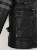 Veste en cuir Leon Kennedy Resident Evil 6 |   Veste de motard en cuir noir pour homme |   Vente en gros personnalisée OEM