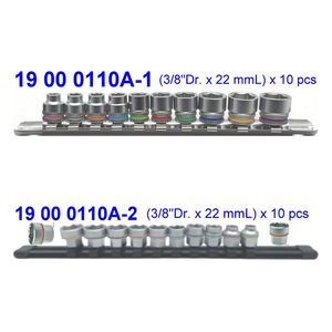 (3/8"Dr.) x 22 mmL x 10 piezas 6 pt. Juego de llaves de vaso. - Product Image 1
