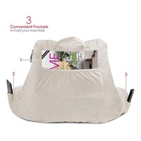 Coussin de lecture personnalisé en mousse déchiquetée – Taille/couleur sur mesure, dossier ergonomique avec accoudoirs et poches pour la relaxation