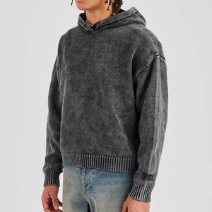 Sudadera con Capucha Personalizada de Alta Calidad, Estilo Urbano, Felpa de Poliéster/Algodón, Vintage, Doble Capa, Lavado Ácido, Efecto Desgastado por el Sol, Secado Rápido - Product Image 2