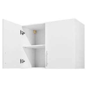 Mobiletto da cucina a 2 livelli montato a parete con ripiano regolabile e 32 pollici Armadio con 2 Ante per Stoccaggio - Product Image 1