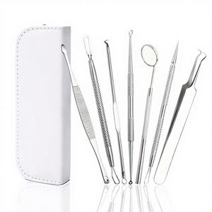 Kit para Eliminar Puntos Negros y Espinillas con Espejo - Extractor Facial de Comedones de 7 Herramientas para Limpieza de Poros y Tratamiento del Acné - Product Image 1