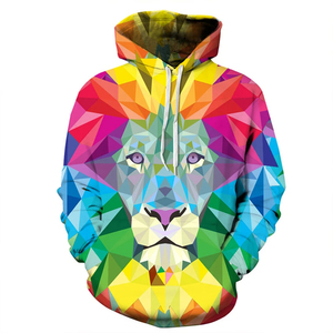 Men's 3D Lion Digital Breathable Hoodie Black Gold Lightning <b>Pattern</b> Casual Streetwear Regular Fit Polyester <b>Knitted</b> Autumn - Product Image 3