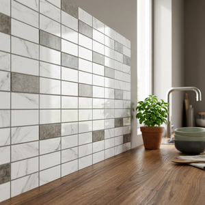 Precio barato Cubic Hexagonal Diamond Mosaic Azulejos de porcelana para Backsplash Cocina Piso Pared Decoración moderna Fácil de limpiar - Product Image 5