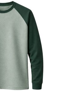 T-shirt à manches longues en jersey raglan personnalisé pour homme, coton et polyester, col rond, décontracté, manches contrastées, style baseball, fourniture de vêtements OEM - Product Image 4