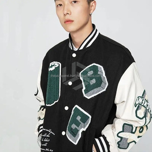 OEM <b>Men's</b> College <b>Bomber</b> Flight <b>Varsity</b> <b>Jacket</b> Customizable Sport <b>Jacket</b> Chenille Embroidered Logo Waterproof Reversible Winter - Product Image 3