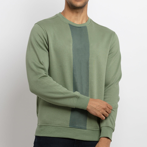 Sweat-shirt à col rond pour homme, couleur contrastée, coupe classique, tricoté, 100% coton, vêtement d'automne - Product Image 4
