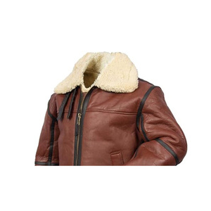 Hot Selling <b>Men's</b> <b>Shearling</b> Leather Motorcycle <b>Jacket</b> Plus Size Winter Warm Windproof Waterproof Stand Collar Breathable Zipper - Product Image 3