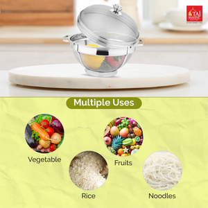 Wholesale Heavy Duty Stainless Steel SS Colander Food Grade Super Heavy With Lid <b>Mesh</b> Basket - Product Image 6