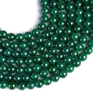 Cuentas redondas lisas de ágata verde natural de 4MM, 6MM, 8MM, 10MM, cuentas sueltas de ágata para la fabricación de joyas, collar, pulsera, venta al por mayor - Product Image 5