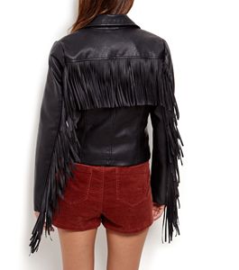 Chaqueta de Motera de Satén para Mujer, Moda Otoño Invierno, Superventas, Piel de Cordero, Talla XL, Decoración con Bolsillos, Fabricada en Pakistán - Product Image 5