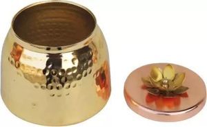 Handcrafted Brass Container Affordable Price Handmade Storage <b>Jar</b> for Kitchen Spices Dry Fruits Sugar Tea and Home Use - Product Image 2