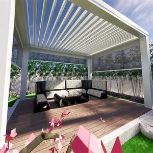 Pergola Autoportante <span class=keywords><strong>in</strong></span> Alluminio con Tetto a Lamelle e <span class=keywords><strong>Copertura</strong></span> <span class=keywords><strong>in</strong></span> <span class=keywords><strong>Policarbonato</strong></span> per Giardino - Product Image 1