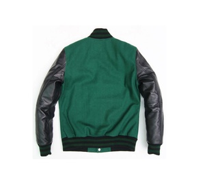 Veste universitaire en laine pour homme avec manches en cuir, fermeture à boutons, vêtement décontracté d'hiver, veste universitaire de style collégial - Product Image 3