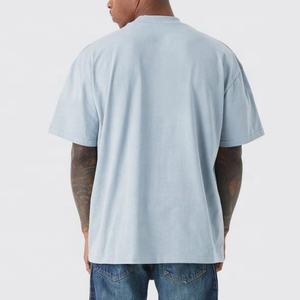 Conception personnalisée t-shirts hommes coton t-shirt streetwear surdimensionné côtes crewneck boxy lourd 300gsm t-shirt pour hommes - Product Image 3