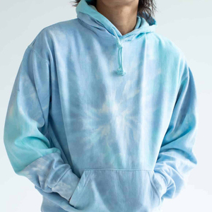 Sweat-shirt à capuche tricoté style Hip Hop pour homme, tie-dye, manches longues, coupe classique, sans doublure, ton bleu, collection printemps - Product Image 4