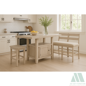 Juego de Comedor de Madera de Alta Gama con Opciones de Múltiples Piezas Personalizables de VIET FURNITURE, Muebles Residenciales de Madera Ecológica - Product Image 4
